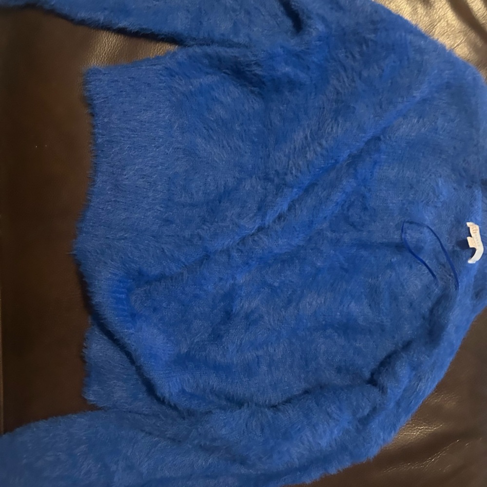 Blue Fuzzy Women's Sweater